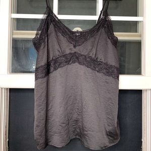 NWT Lace accent silk tank top